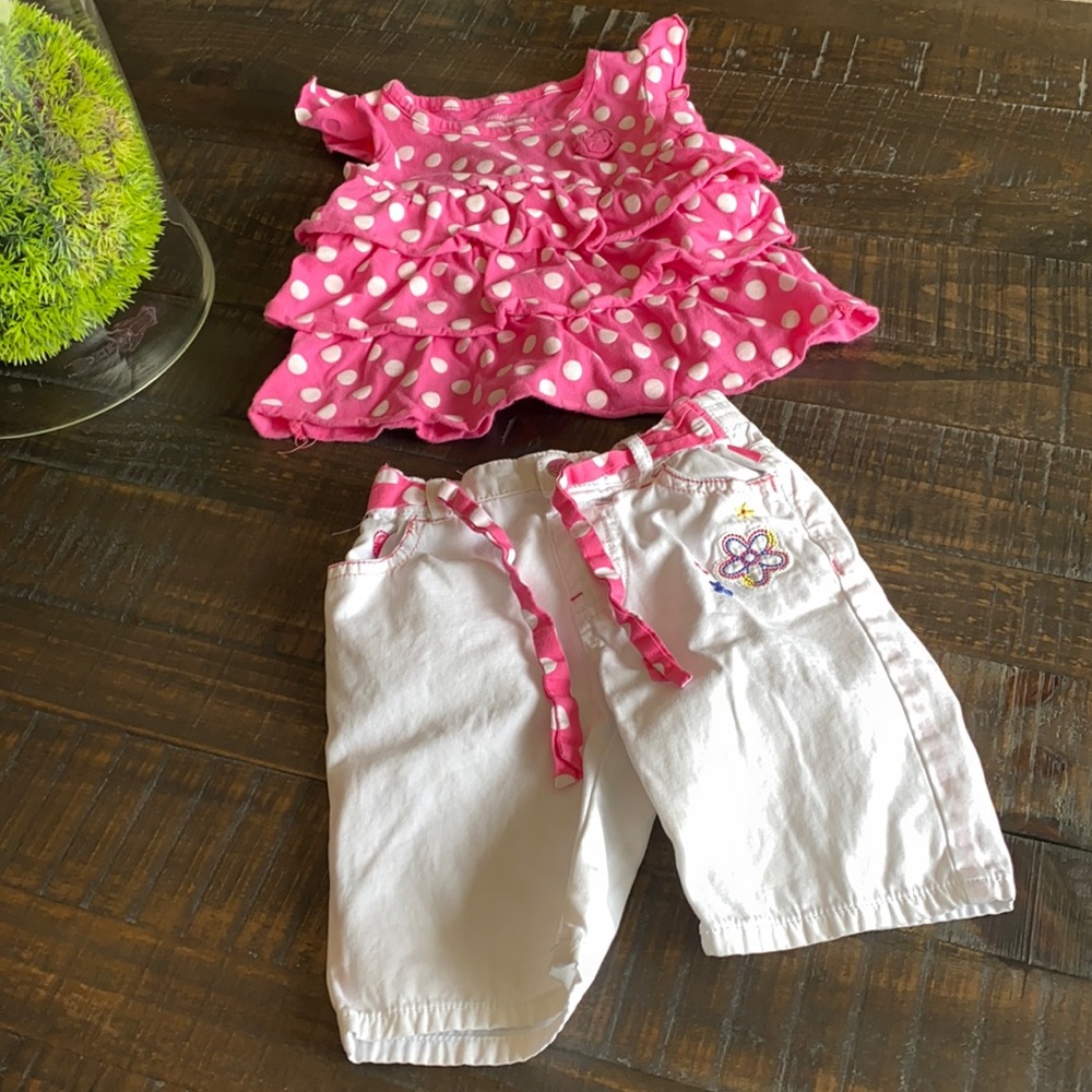 🦋 Toddler Pink Polka Dot Outfit